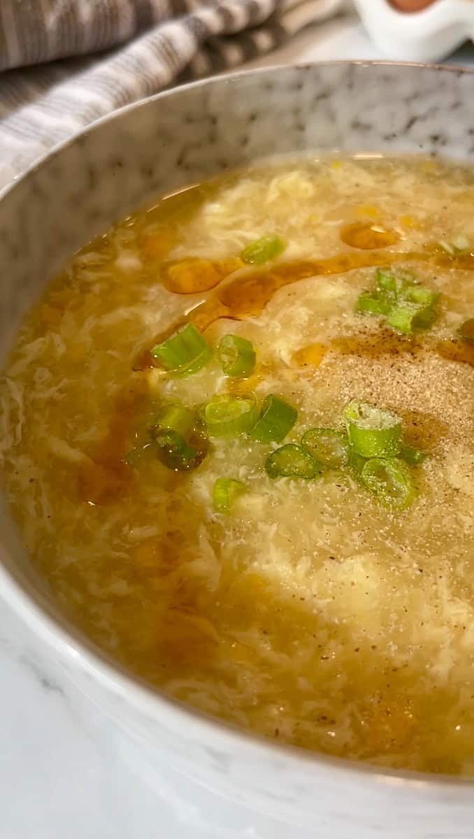 Corn Egg Drop Soup Easy 10 Minute Recipe The Savory Chopstick