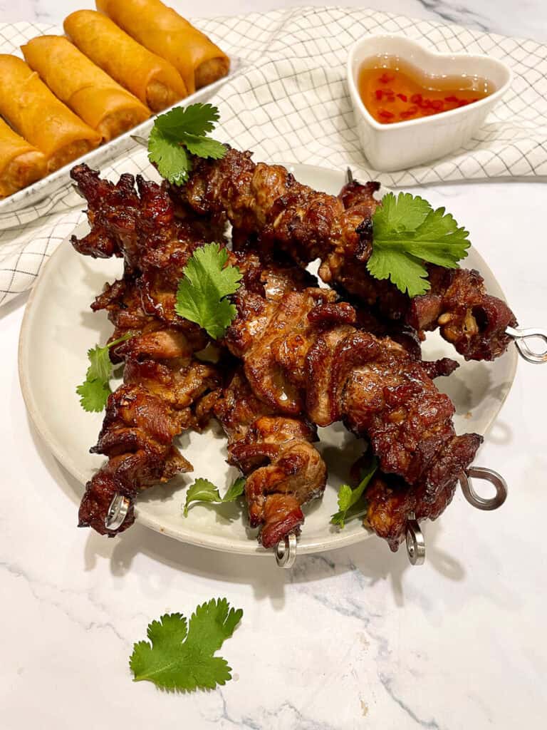 Vietnamese Pork Skewers pork on a stick