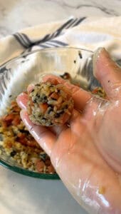 Spam Rice Balls how to roll