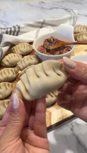Beef Dumplings pleated