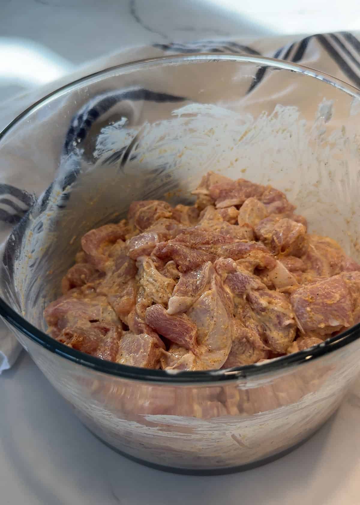 Garlic Parmesean Chicken Skewers Marinating Air Fryer