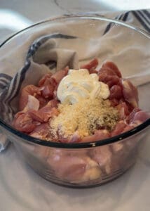 Garlic Parmesean Chicken Skewers marinade-4