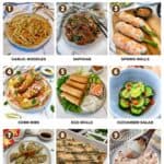Pinterest pin of 21 easy Asian Thanksgiving side dishes, from garlic noodles and japchae to strawberry sago